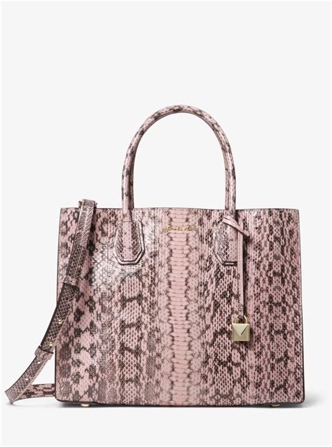 michael michael kors mercer extra large leather tote|mercer large snakeskin tote bag.